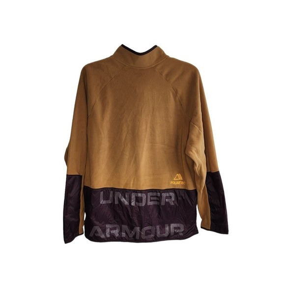 Under Armour Polartec Micro Fleece Full Zip Brown Jacket 1365682 Men's 2XL - Picture 2 of 9